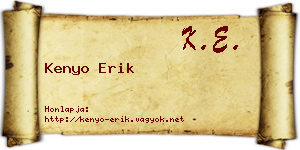 Kenyo Erik névjegykártya